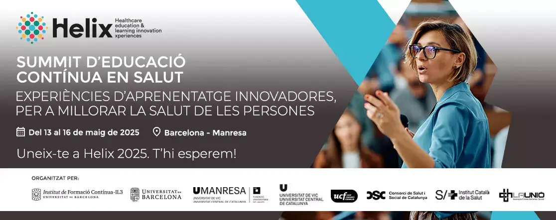 HELIX Summit 2025, esdeveniment internacional que se celebrarà a Barcelona i Manresa el maig del 2025 vol transformar la formació contínua en salut i social mitjançant experiències innovadores i col·laboratives.